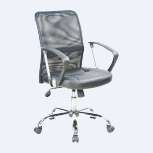 SILLA EJECUTIVA RESPALDO MESH NEGRO BASE CROMADA 