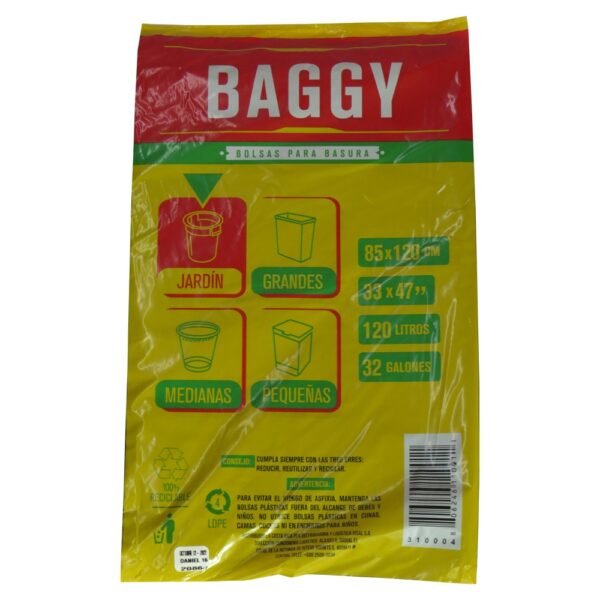 BOLSA BAGGY BASURA NEGRA JARDIN PAQ. 5UN - Imagen 2