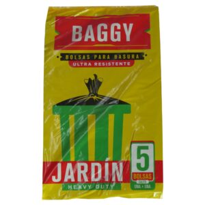 BOLSA BAGGY BASURA NEGRA JARDIN PAQ. 5UN