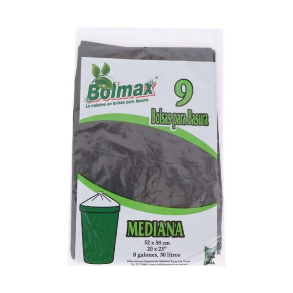 BOLSA P/BASURA MEDIANA BOLMAX  NEGRA 9 U
