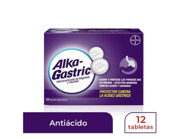 ANTIÁCIDO BAYER ALKA GASTRIC - 12 TABLETAS