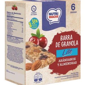 BARRA DE GRANOLA LITE CON ARÁNDANOS Y ALMENDRAS 150G