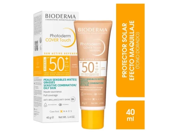 PROTECTOR SOLAR BIODERMA EFECTO COVER TONO DORADO FPS 50 - 40 G