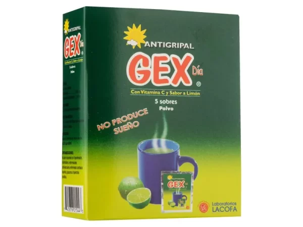 GEX DÍA, ANTIGRIPAL, CON VITAMINA C, 5 SOBRES - 50 GR
