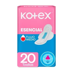 TOALLAS FEMENINAS KOTEX ESENCIALES - 20 UDS