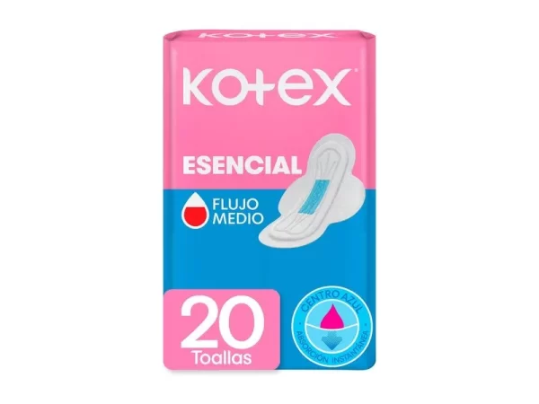TOALLAS FEMENINAS KOTEX ESENCIALES - 20 UDS