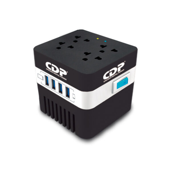 REGULADOR CDP (RU-AVR604) 600VA/300W  4 TOMAS/4 USB 120V