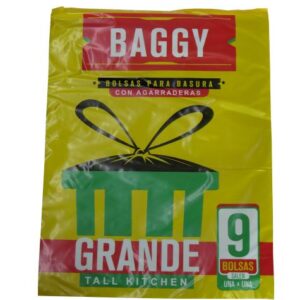 BOLSA BAGGY BASURA NEGRA GRANDE PAQ. 9 U