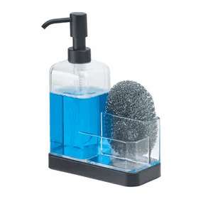 DISPENSADOR DE JABÓN CON PORTA ESPONJA ACERO INOXIDABLE iDESIGN