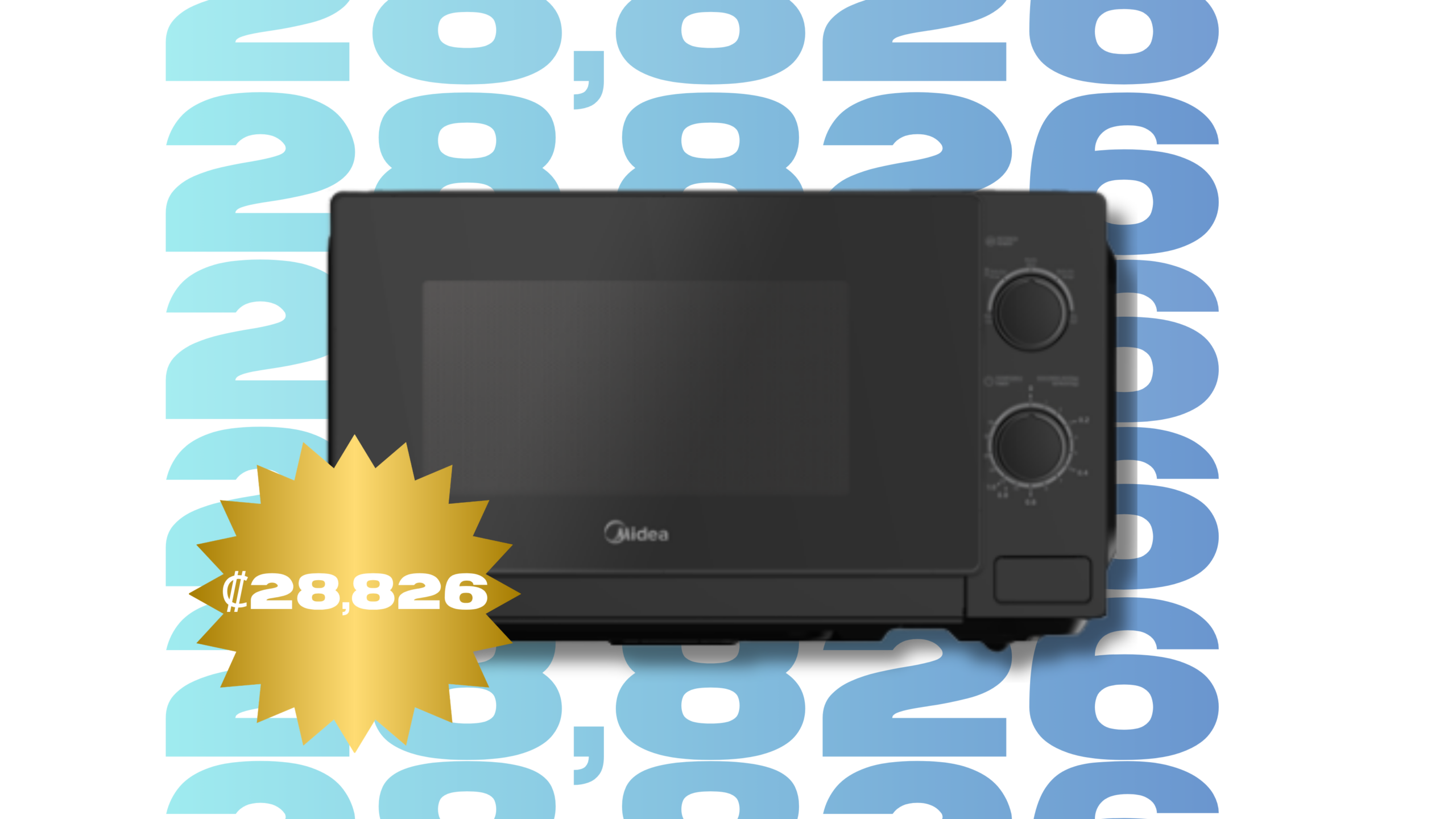 MIDEA MICROONDAS 0,7 PC PUERTA NEGRA GABINETE NEGRO MMDP07S2BM